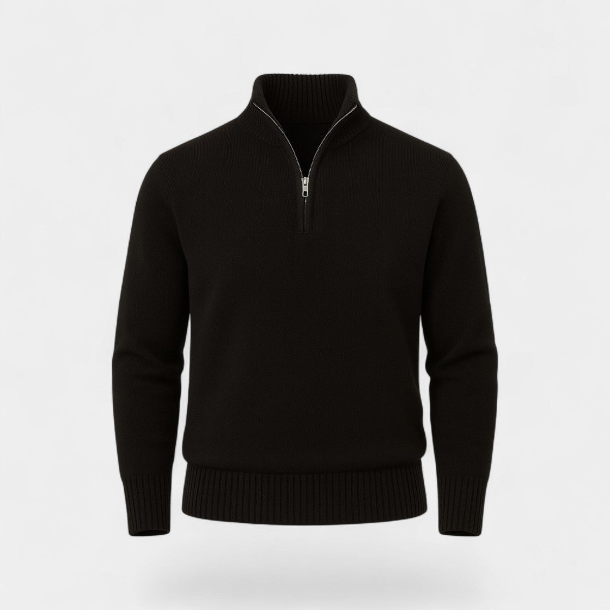 Men's Quarter Zip Jumper – Thermal Cotton Blend Knit