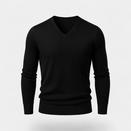 Men's V-Neck Jumper – Slim Fit Fine Technical Knit