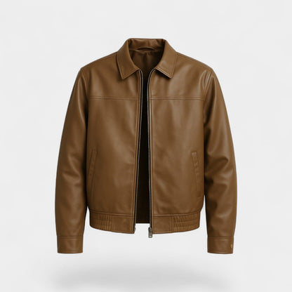 Men's PU Leather Jacket – Fitted with Stand Collar