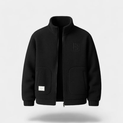 Men's Pure Cashmere Varsity Jacket – Ribbed Collar