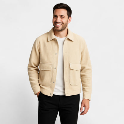 Men's Corduroy Jacket – Loose Fit with Retro Texture