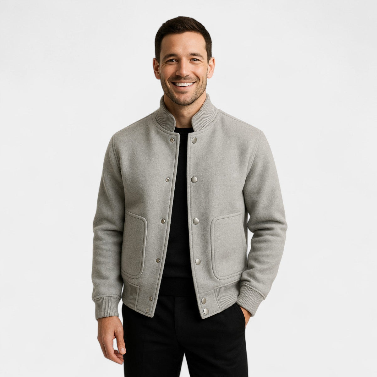 Men's Bomber Jacket – Slim Fit with a Stand Collar