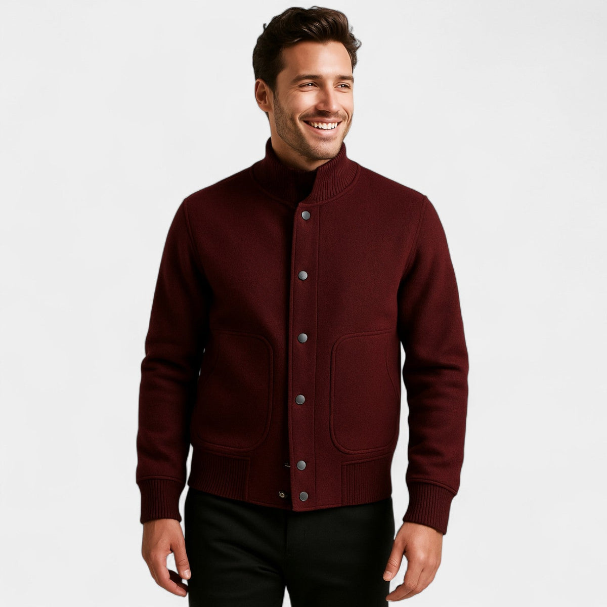 Men's Bomber Jacket – Slim Fit with a Stand Collar