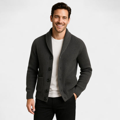 Men's Wool Button Up Vest – High Neck Knit