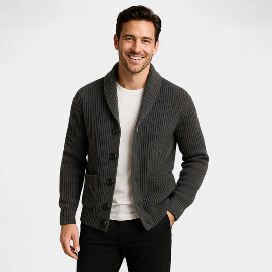 Men's Wool Button Up Vest – High Neck Knit