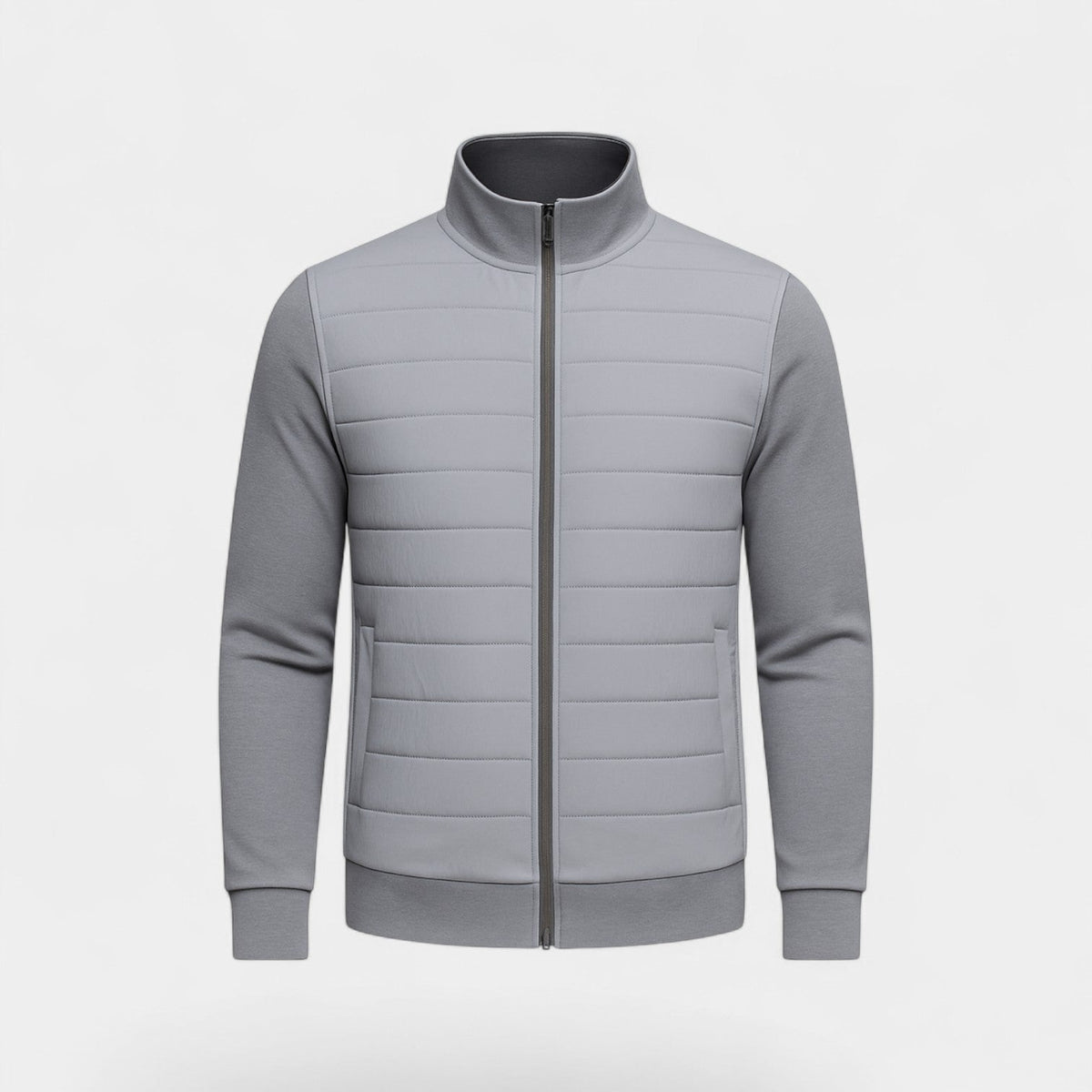 Men's Knitted Jacket – Lightweight Stand Collar Cut