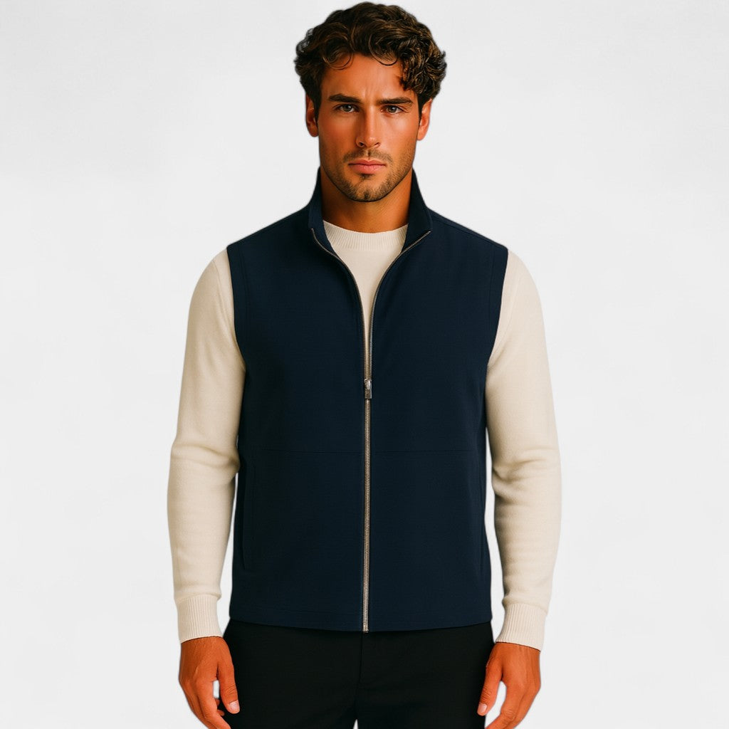 Men's Utility Body Warmer – Structured Stand Collar