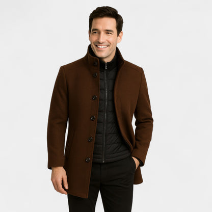 Men's Trench Parka – Stand Collar and Removable Gilet
