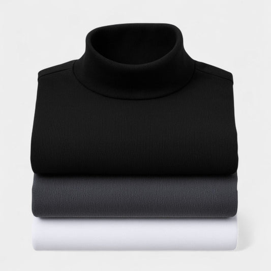 Men's Roll Neck Jumper Set of Three – Slim Fit Knit