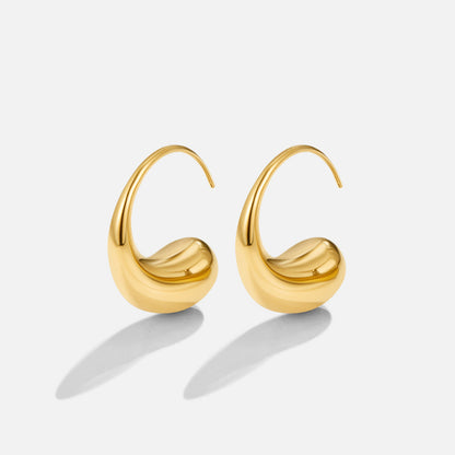 Gold-Tone Teardrop Earrings with a Fuller Curve