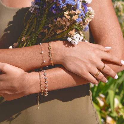 Gathered Crystal Blossom Bracelet