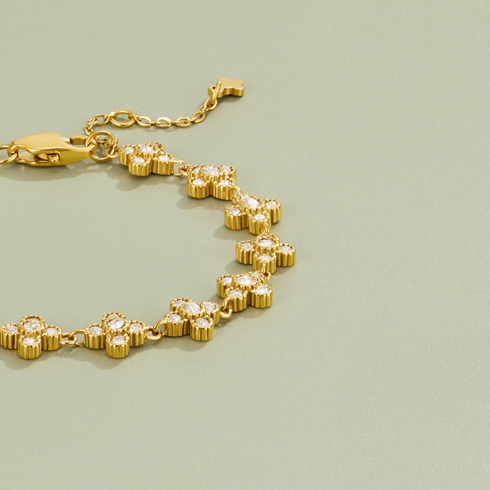 Gathered Crystal Blossom Bracelet