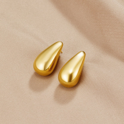 Dakota Smooth Polished Gold-Tone Drop Earrings
