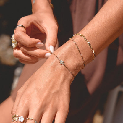Elara Crystal Bud Gold-Tone Bracelet