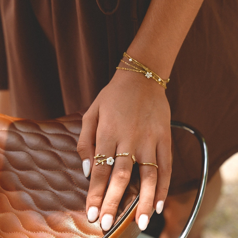 Elara Crystal Bud Gold-Tone Bracelet