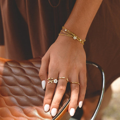 Elara Crystal Bud Gold-Tone Bracelet