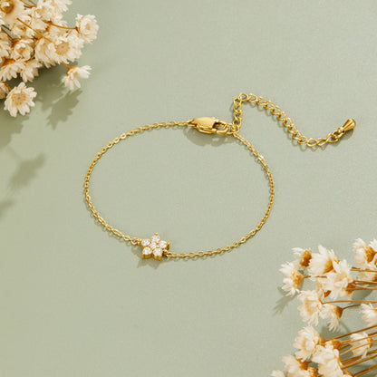 Elara Crystal Bud Gold-Tone Bracelet