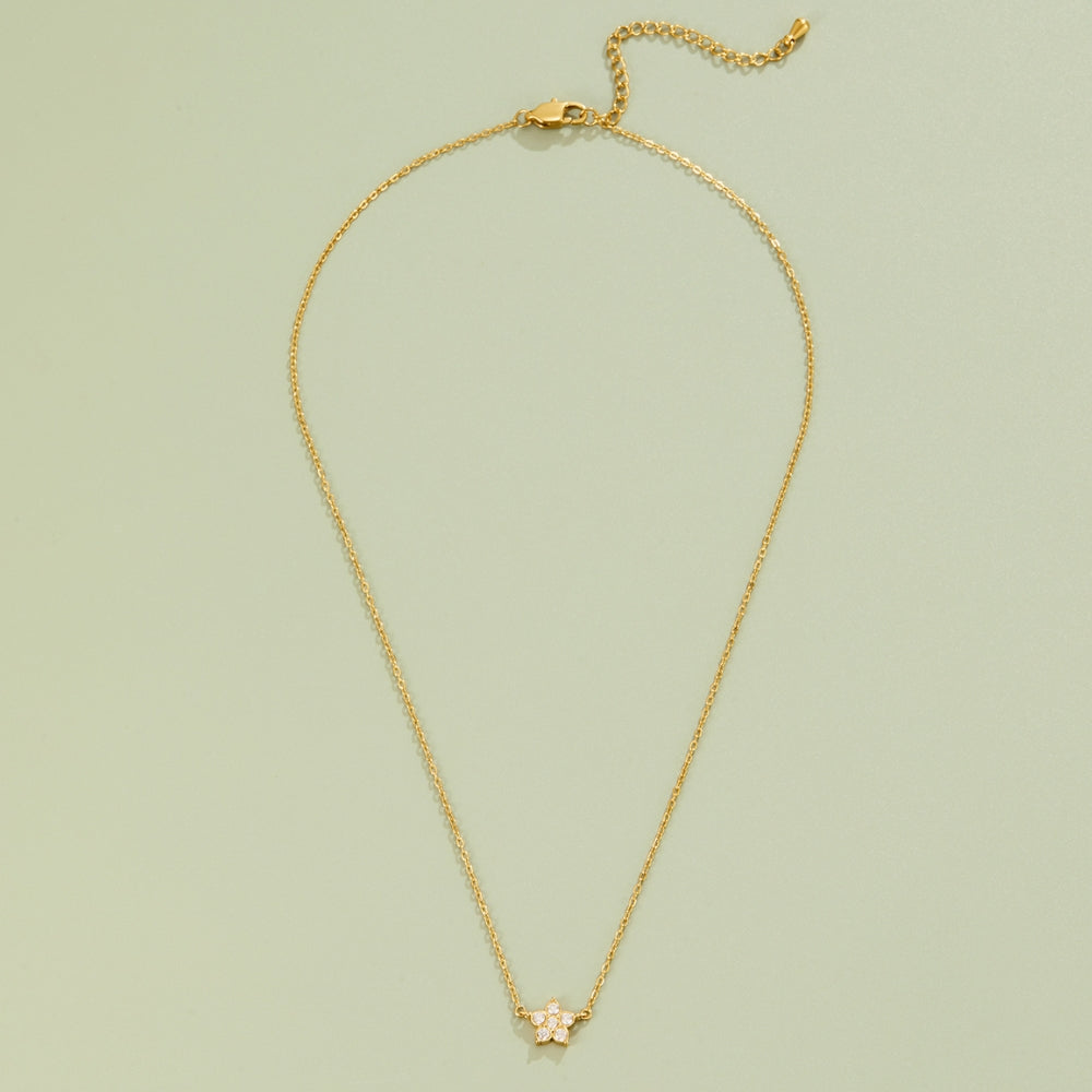 Elara Crystal Petal Gold-Tone Bloom Necklace