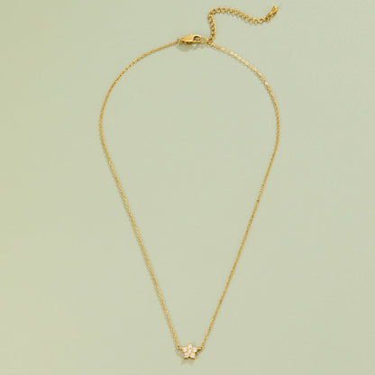 Elara Crystal Petal Gold-Tone Bloom Necklace
