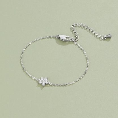 Elara Crystal Bud Silver-Tone Bracelet