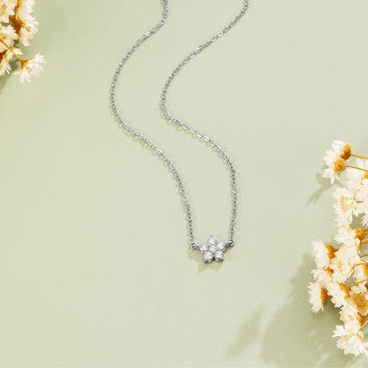 Elara Crystal Petal Silver-Tone Bloom Necklace
