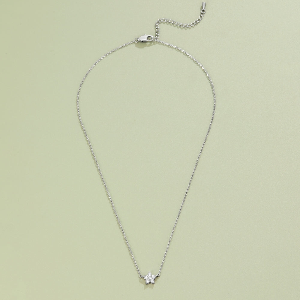 Elara Crystal Petal Silver-Tone Bloom Necklace