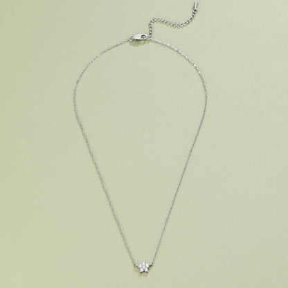 Elara Crystal Petal Silver-Tone Bloom Necklace