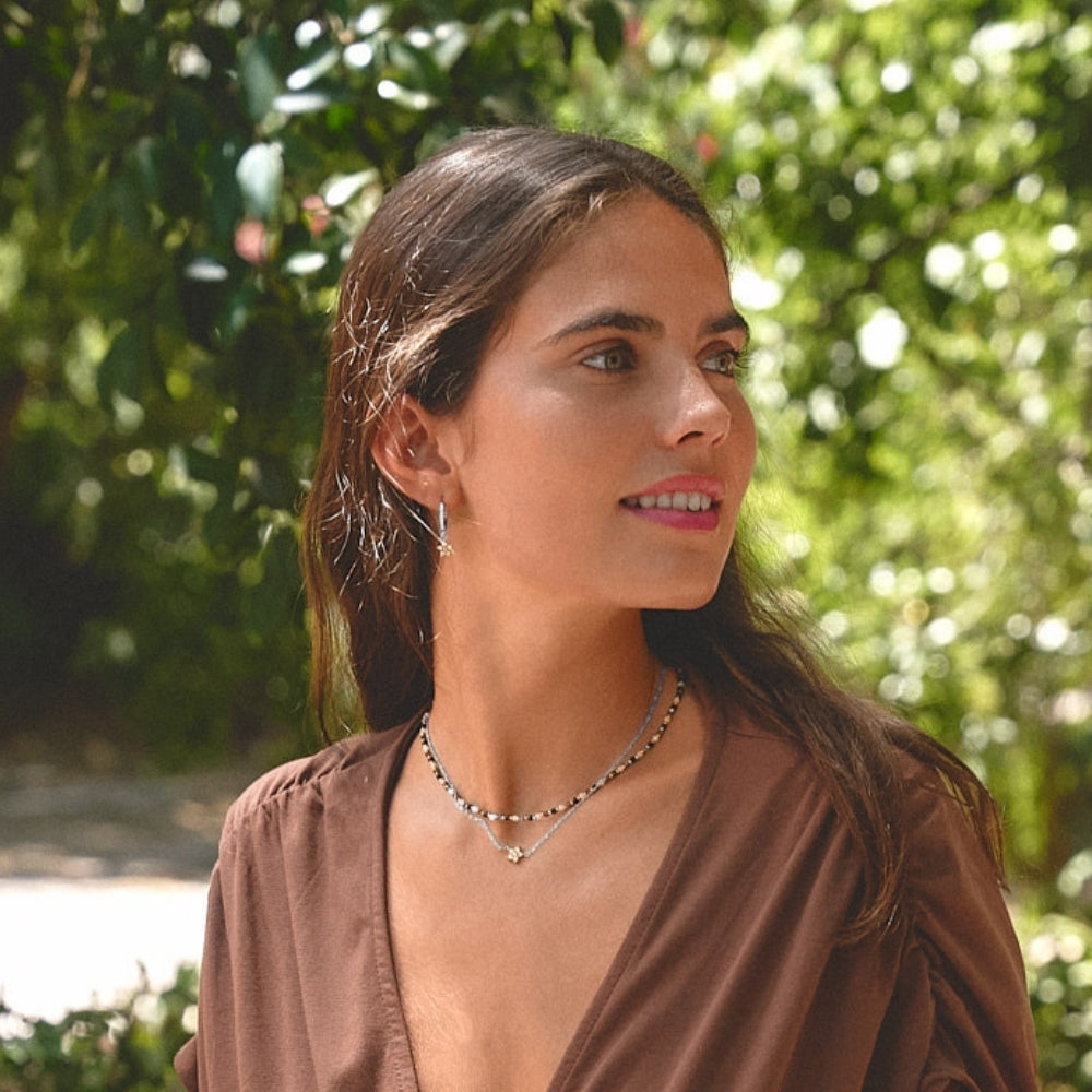 Elara Crystal Petal Silver-Tone Bloom Necklace