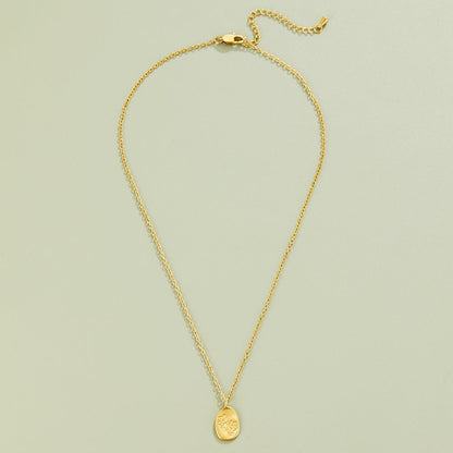 Etched Wildflower Gold-Tone Pendant Necklace