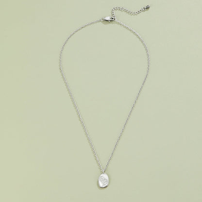 Etched Wildflower Silver-Tone Pendant Necklace