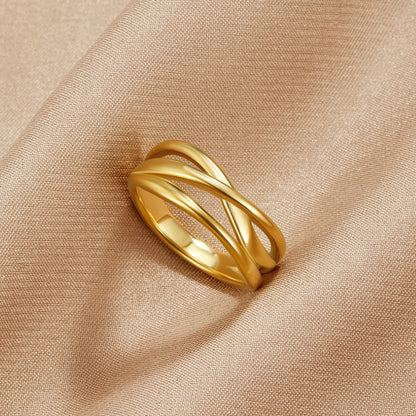 Maisie Woven Strand Gold-Tone Band Ring