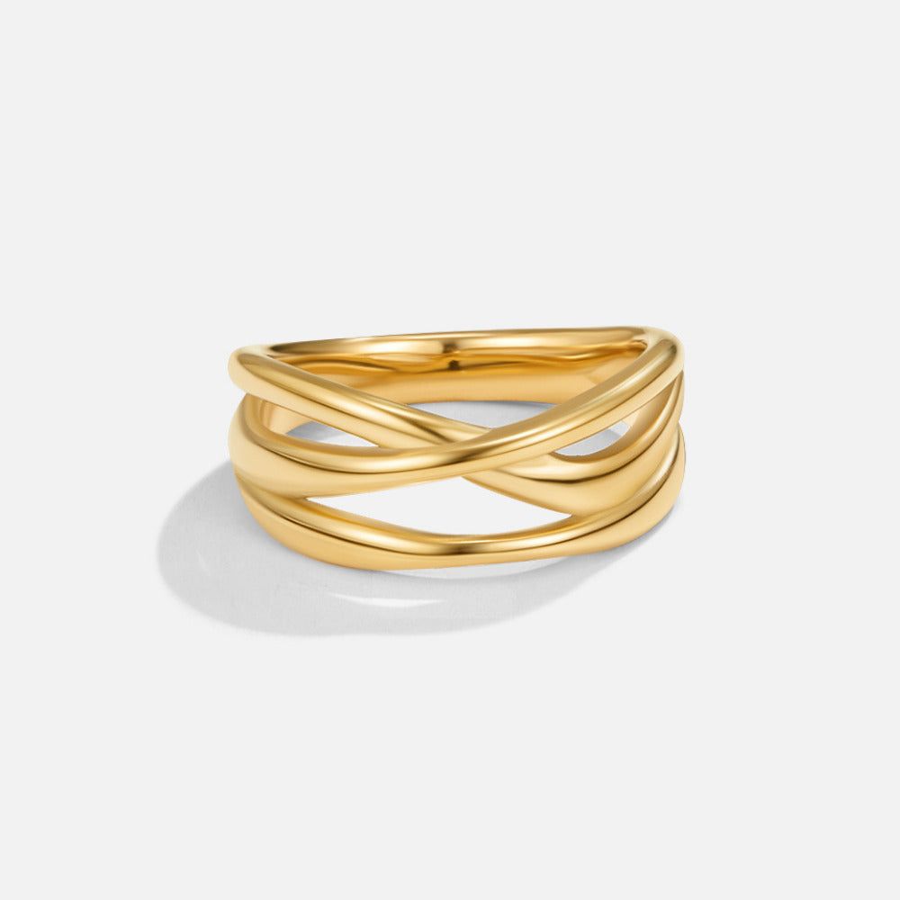 Maisie Woven Strand Gold-Tone Band Ring