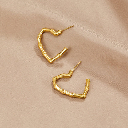 Endless Heart Outline Fine Hoop Earrings