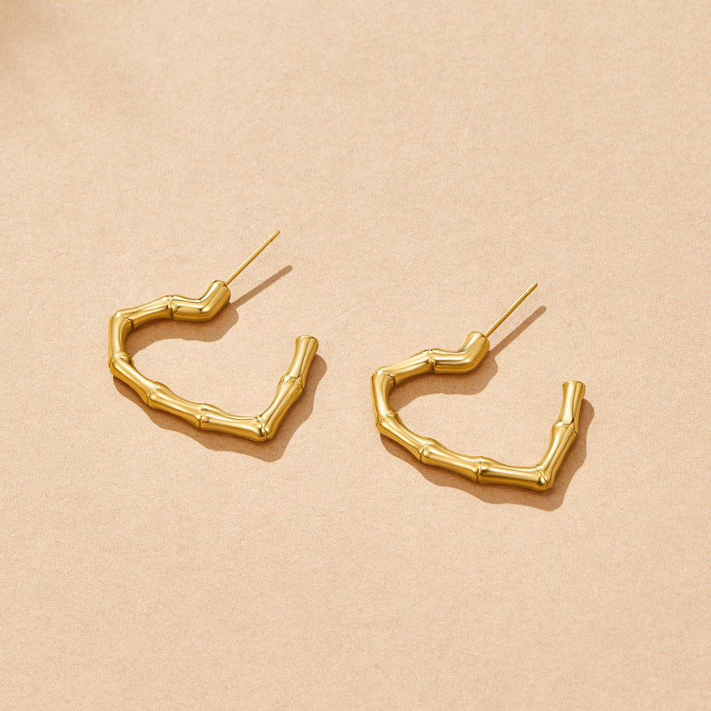Endless Heart Outline Fine Hoop Earrings