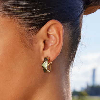 Atlantis Hoop Earrings in Cool Jade Green