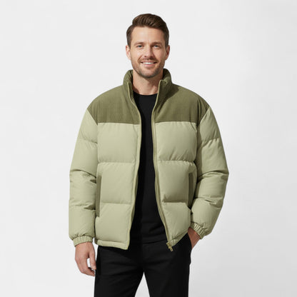 Men's Cotton Puffer Jacket – Loose Hooded Cut