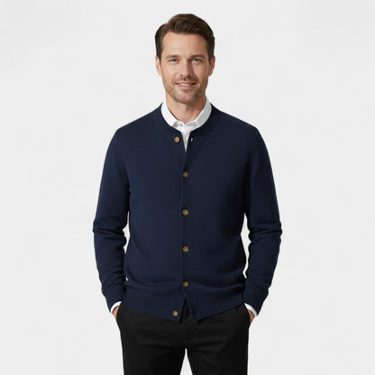 Men's Pure Cashmere Cardigan – Buttoned V Neck Knit