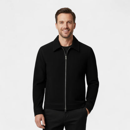 Men's Short Suede Jacket – Loose Fit Lapel Collar