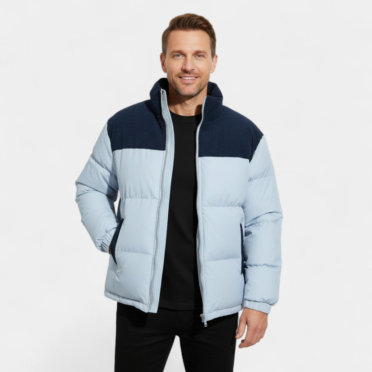 Men's Cotton Puffer Jacket – Loose Hooded Cut