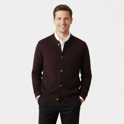 Men's Pure Cashmere Cardigan – Buttoned V Neck Knit
