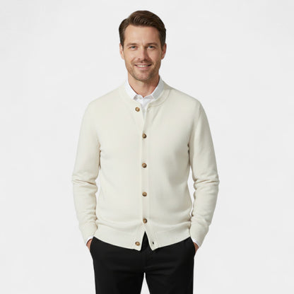 Men's Pure Cashmere Cardigan – Buttoned V Neck Knit
