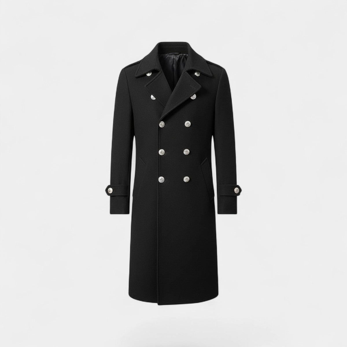 Men's Double Breasted Wool Jacket – Structured Shoulders