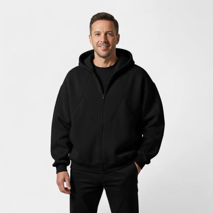 Men's Hooded Zip Cardigan – Technical Streetwear Cut