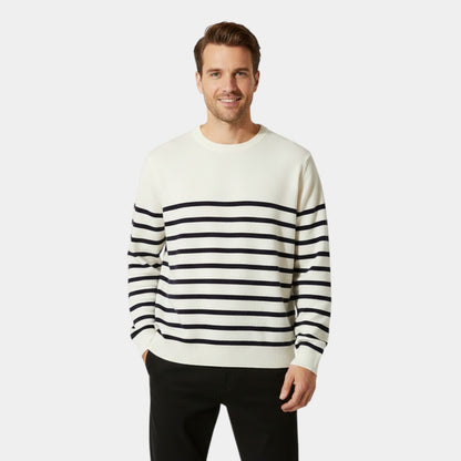 Men's Striped Knit Jumper – Crew Neck in a Loose Fit