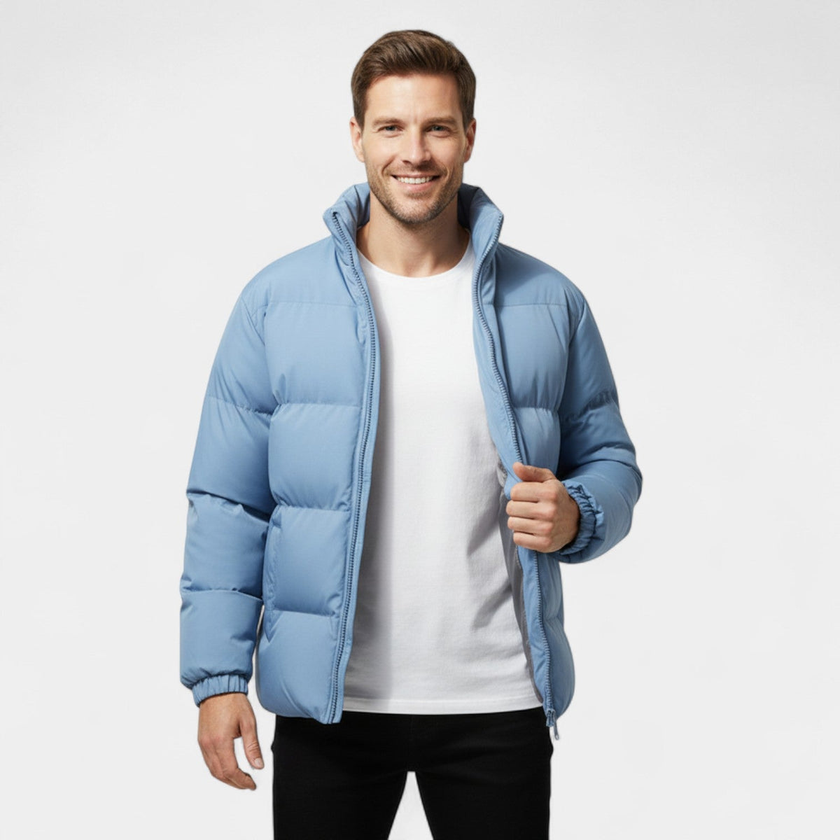 Men's Quilted Cotton Puffer Jacket – Loose Modern Fit
