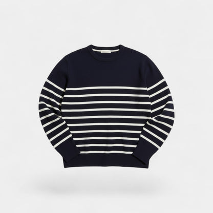 Men's Striped Knit Jumper – Crew Neck in a Loose Fit