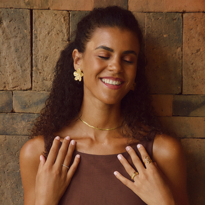 Little Spring Blossom Gold-Tone Stud Earrings