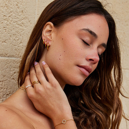 Mini Gold-Tone Hoop Earrings Set of Three