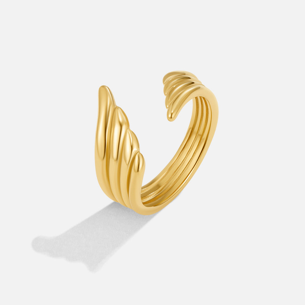 Angel Wing Open Wrap Ring in a Golden Finish