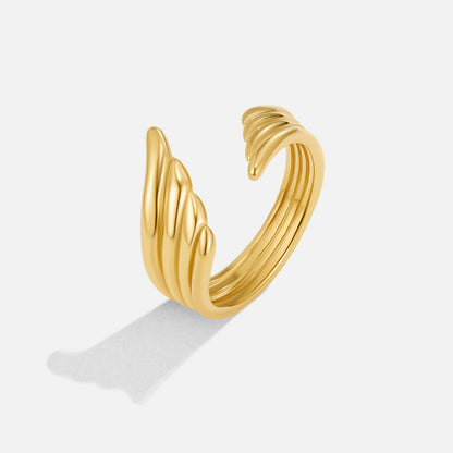 Angel Wing Open Wrap Ring in a Golden Finish